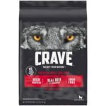 CRAVE Grain Free Adult Dry Dog Food with Protein from Beef, 22 lb. Bag